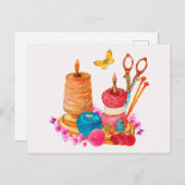 水彩裁縫及び編み物付属品 ポストカード (正面/裏面)