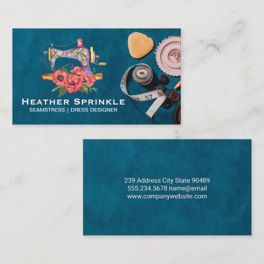 水彩裁縫機のロゴ |クラフトツール 名刺 (正面/裏面)