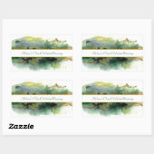 水彩製絵を描品ラベル 長方形シール (シート)