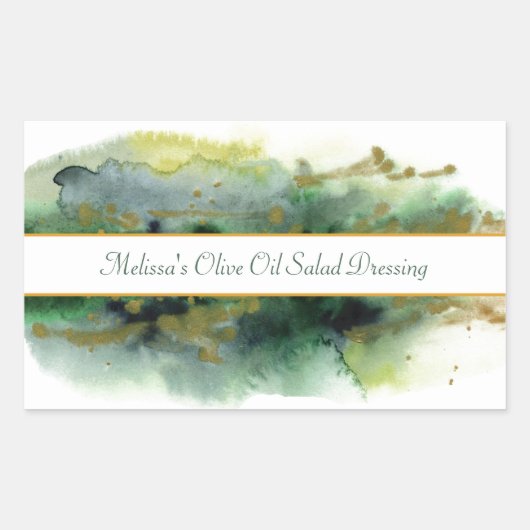水彩製絵を描品ラベル 長方形シール (正面)