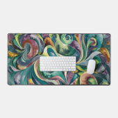 水彩複雑サイケデリックな模様 デスクマット (キーボード&マウス)