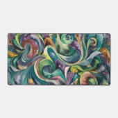 水彩複雑サイケデリックな模様 デスクマット (正面)