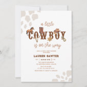 水彩西カウボーイフォト男の赤ちゃんシャワー 招待状 (正面)