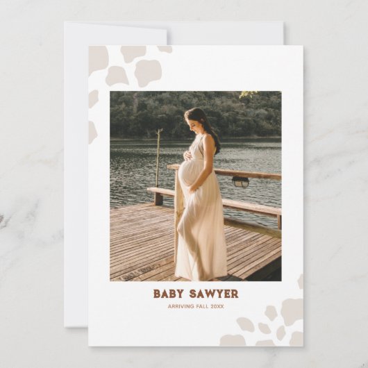 水彩西カウボーイフォト男の赤ちゃんシャワー 招待状 (裏面)