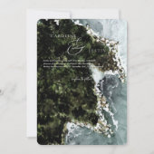 水彩西素朴海岸結婚の 招待状 (正面)