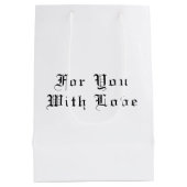 水彩見た白い可愛いカワイフクロウ ミディアムペーパーバッグ (裏面)