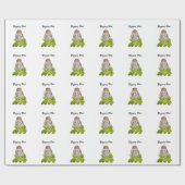 水彩見た白い可愛いカワイフクロウ ラッピングペーパー (フラット)