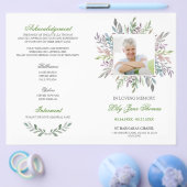 水彩観葉葬儀サービスプログラム チラシ (シングル)