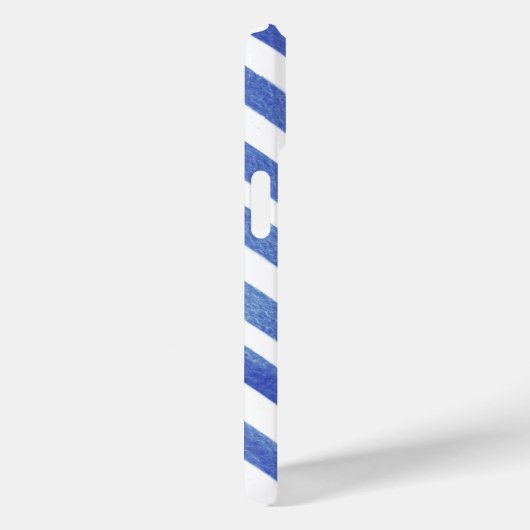 水彩角度付き青と白のストライプ Case-Mate iPhoneケース (裏面 / 右)