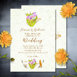 水彩解剖学的ハートメキシ結婚コの 招待状