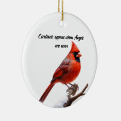 水彩記念赤(鳥)ショウジョウコウカンチョウクリスマス セラミックオーナメント (右)