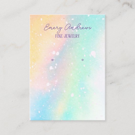 水彩設計者ジュエリーイヤリングホルダーディスプレイ 名刺 (正面)