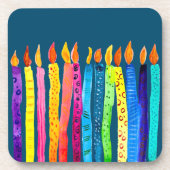 水彩誕生日のキャンドル コースター (正面)