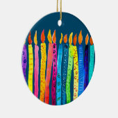 水彩誕生日のキャンドル セラミックオーナメント (右)