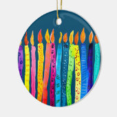 水彩誕生日のキャンドル セラミックオーナメント (左)