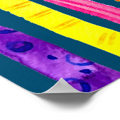 水彩誕生日のキャンドル ポスター (角)