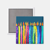 水彩誕生日のキャンドル マグネット (正面/裏面)