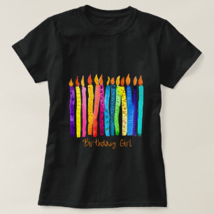 水彩誕生日のキャンドル Tシャツ