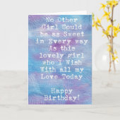 水彩誕生日ガール カード (黄色い花)