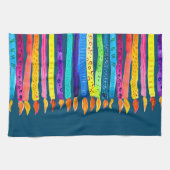 水彩誕生日キャンドルカラフル キッチンタオル (横)