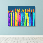 水彩誕生日キャンドルカラフル キャンバスプリント (インサイチュ (ウッドフロア))