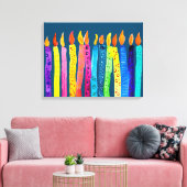 水彩誕生日キャンドルカラフル キャンバスプリント (インサイチュ (リビング))
