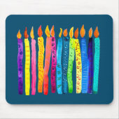 水彩誕生日キャンドルカラフル マウスパッド (正面)