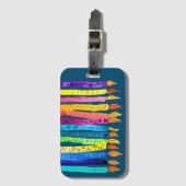 水彩誕生日キャンドルカラフル ラゲッジタグ (正面縦)