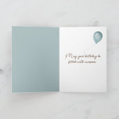 水彩誕生日クマと蝶 カード (内部)