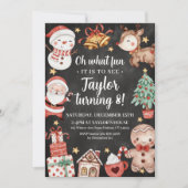 水彩誕生日クリスマス招待状 招待状 (正面)