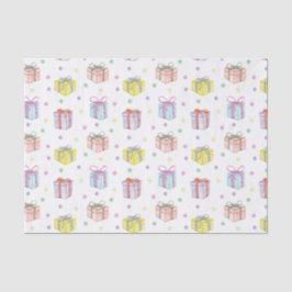 水彩誕生日プレゼントと紙吹雪 薄葉紙