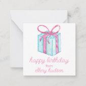 水彩誕生日プレゼントギフトエンクロージャー ノートカード (正面)