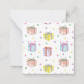 水彩誕生日プレゼントギフトエンクロージャー ノートカード (裏面)