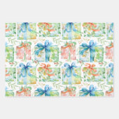 水彩誕生日プレゼント ラッピングペーパーシート (正面2)