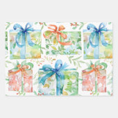 水彩誕生日プレゼント ラッピングペーパーシート (正面)