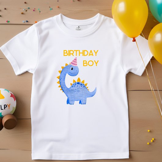 水彩誕生日ボーイディノ トドラーTシャツ