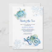 水彩誕生日招待状アンダーザシーズ 招待状 (正面)