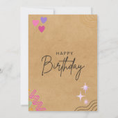 水彩誕生日招待状カード 招待状 (裏面)