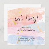 水彩誕生日招待状 招待状 (正面/裏面)