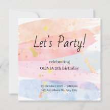 水彩誕生日招待状