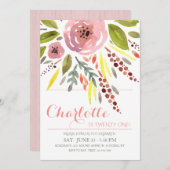 水彩誕生日招待状 招待状 (正面/裏面)