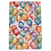 水彩誕生日風船 ミディアムペーパーバッグ (裏面)