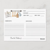 水彩調理器具ブライダルシャワーレシピ ポストカード (裏面)