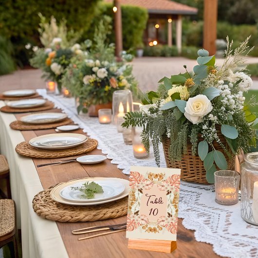 水彩豊かなブーケ テーブルナンバー