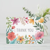 水彩豊かなボタニカル 感謝カード (スタンド正面)