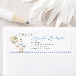 水彩豊エレガントかな間抜け誕生日パーティー ラベル