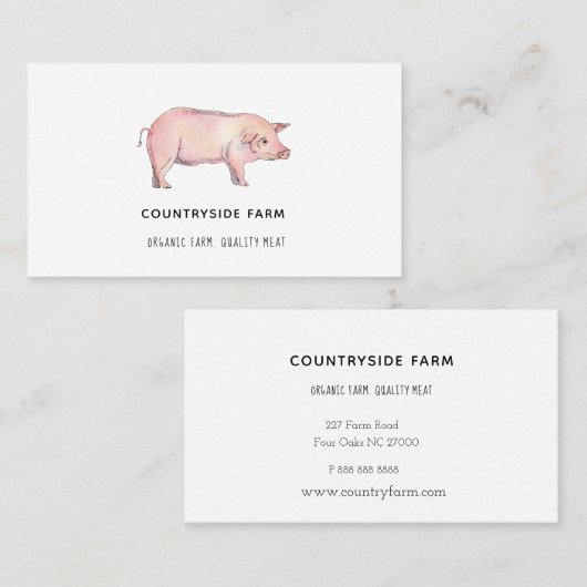 水彩豚名刺 名刺 (正面/裏面)