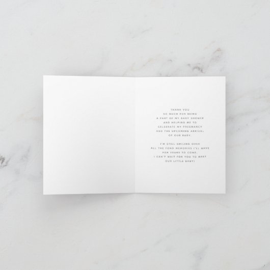 水彩象と青い風船のベビーシャワー サンキューカード (内部)