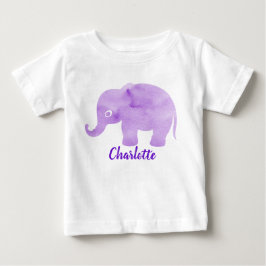水彩象のスポットプリント オーダーメイド ベビーTシャツ