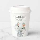 水彩象のベビーシャワーパーティー 紙コップ (裏面)